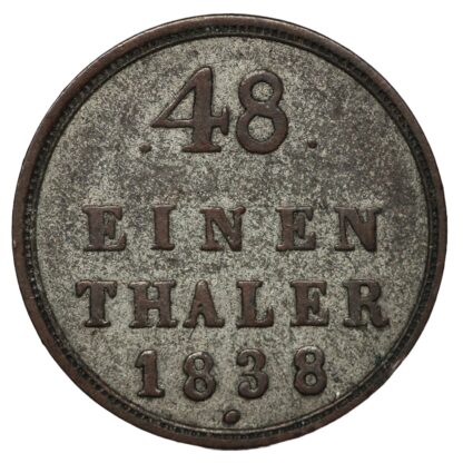 German States Mecklenburg-Strelitz 1838 1/48 Thaler Georg KM# 83 Silver Coin - Image 3