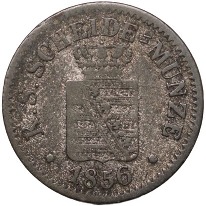 German States Saxony-Albertine 1856-F Neu-Groschen/10 Pfennig World Silver Coin - Image 2