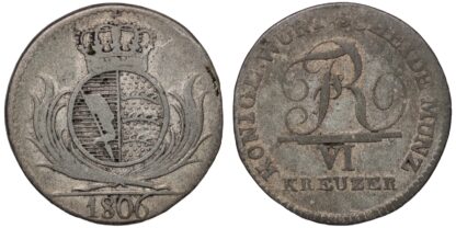 Wurttemberg 1806 6 Kreuzer