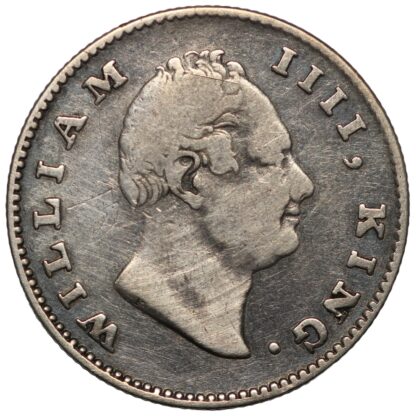 India-British 1835(c) 1/2 Rupee William IV World Silver Coin - Image 2