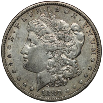 United States 1880 Morgan Dollar $1 Philadelphia Mint World Silver Coin - Image 2