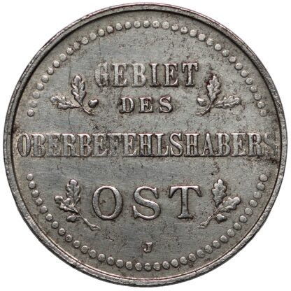 Germany Military Occupation 1916-J 3 Kopeks Hamburg Mint KM# 23 Iron Coin - Image 2