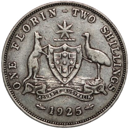 Australia 1925(m&sy) Florin George V Melbourne/Sydney Mint Sterling Silver Coin - Image 3