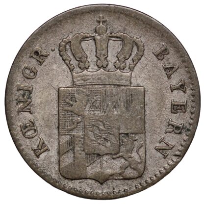 German States Kingdom of Bavaria 1851 3 Kreuzers KM# 800 World Silver Coin - Image 2