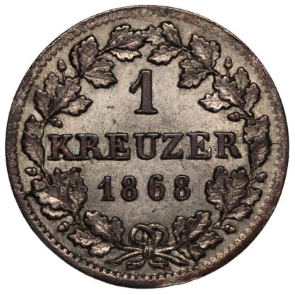 German States Kingdom of Bavaria 1868 1 Kreuzer KM# 873 World Silver Coin - Image 3