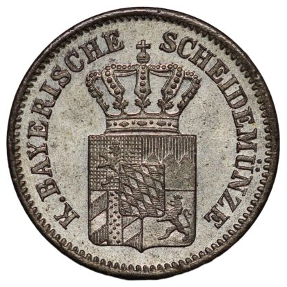 German States Kingdom of Bavaria 1871 1 Kreuzer KM# 873 World Silver Coin - Image 2