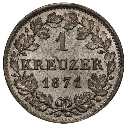 German States Kingdom of Bavaria 1871 1 Kreuzer KM# 873 World Silver Coin - Image 3