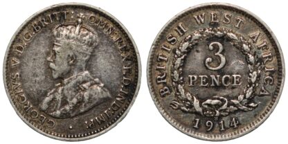 British West Africa 1914-H 3 Pence