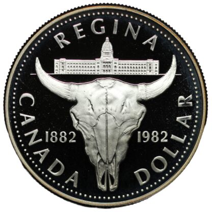 Canada 1982 Proof Silver Dollar KM# 133 Regina Centennial World Coin - Image 3