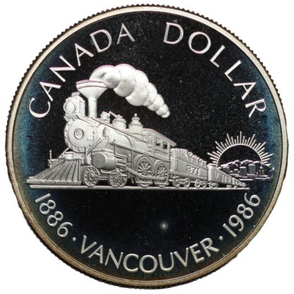 Canada 1986 Proof Silver Dollar $1 KM# 149 Centenary of Vancouver World Coin - Image 3