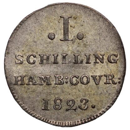 German States Free Hanseatic City of Hamburg 1823 1 Schilling KM#546 Silver Coin - Image 3