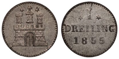 Hamburg 1855 1 Dreiling