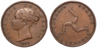 Isle of Man 1839 Halfpenny