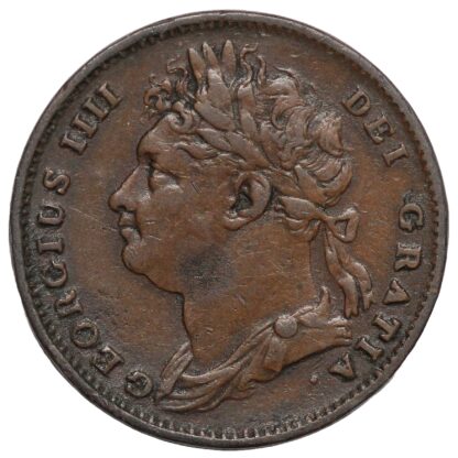 Great Britain 1825 George IV First Issue Farthing (Georgius IIII) Copper Coin - Image 2