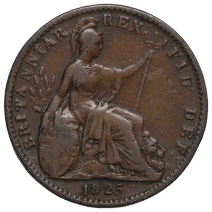 Great Britain 1825 George IV First Issue Farthing (Georgius IIII) Copper Coin - Image 3