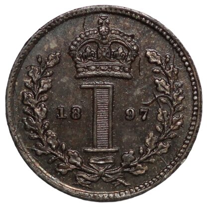 Great Britain 1897 Maundy Penny 1D Victoria S-3947 Prooflike Silver Coin - Image 3