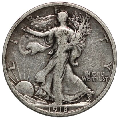 USA 1918-S Walking Liberty Half Dollar 50C San Francisco Silver Coin Better Date - Image 2