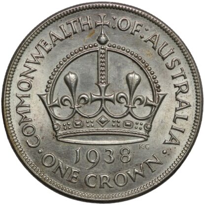 Australia 1938 Crown George VI Sterling Silver Coin - Scarce - Image 3