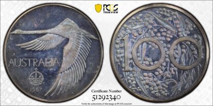 PCGS PR65CAM Australia 1967 Goose Pattern Dollar $1 Silver Proof Cameo - Rare - Image 2