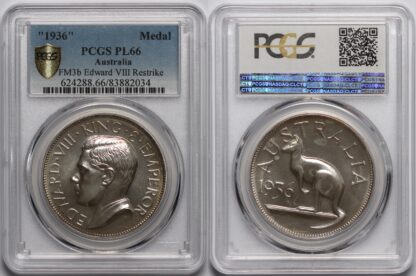 PCGS PL66 Australia "1936"(1955) Edward VIII Silver Prooflike Fantasy Crown FM3b - Image 3