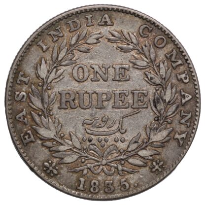 India - British 1835(b) Rupee William IV No Initials KM#450.1 Silver Coin - Image 3