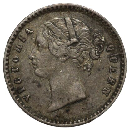 India-British 1841(b) 2 Annas Bombay Mint Victoria KM# 460.3 World Silver Coin - Image 2