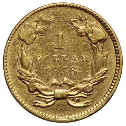 United States 1856 Slanted 5 Gold Dollar G$1 Type 3 Indian Princess Large Head - Image 3