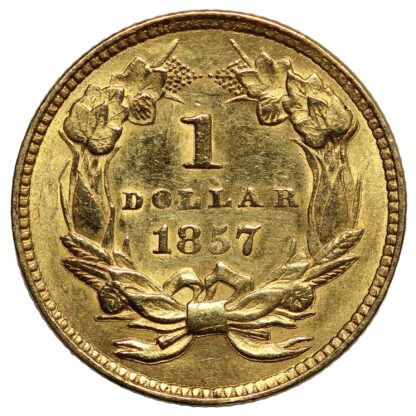 United States 1857 G$1 Gold Dollar Type 3 Indian Princess Large Head - Image 3