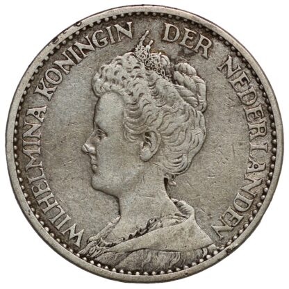 Netherlands 1914 1 Gulden KM# 148 Wilhelmina I World Silver Coin - Image 2