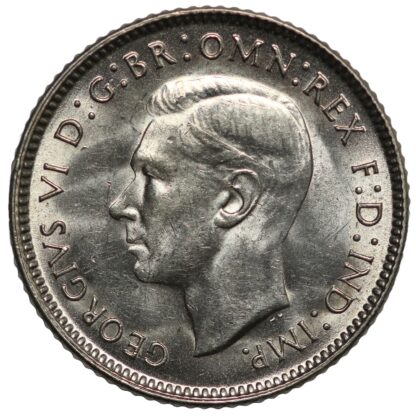 Australia 1942-S Sixpence 6D George VI San-Francisco Mint Sterling Silver Coin - Image 2