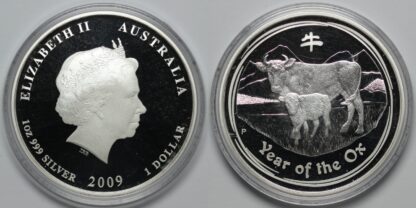 Australia 2009 Year of the Ox Proof 1oz Silver Coin Series II Perth Mint - Image 2