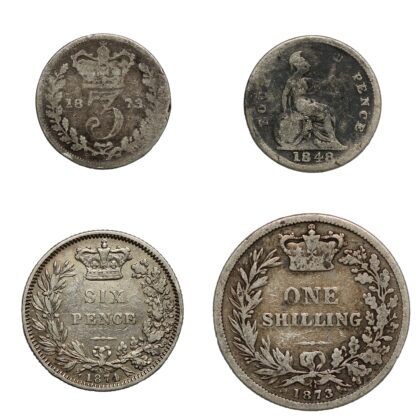 GB Threepence Fourpence Sixpence Shilling