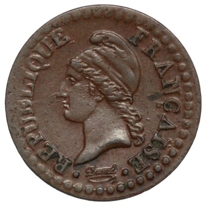 France First Republic LAN 6 (1797-98)-A Centime KM# 646 World Bronze Coin - Image 2