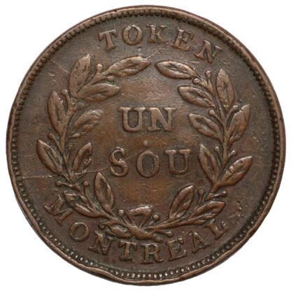 Lower Canada Bank of Montreal 1 Sou Agriculture & Commerce Copper Bank Token - Image 3