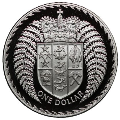 New Zealand 1979 Coat of Arms Dollar $1 Proof Silver Coin - Image 3