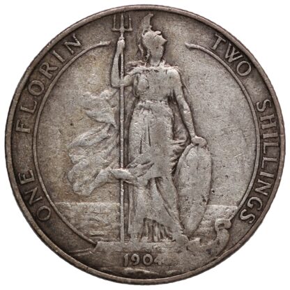 Great Britain 1904 Florin Edward VII Britannia S-3981 Sterling Silver Coin - Image 3