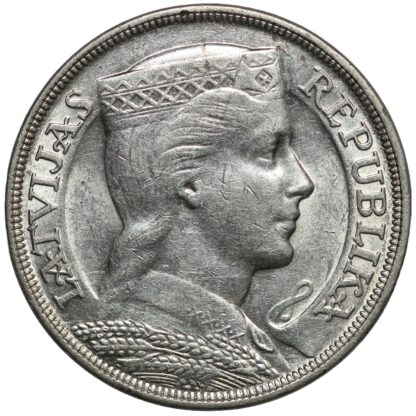 Latvia 1932 5 Lati KM# 9 World Silver Coin - Better Date - Image 2