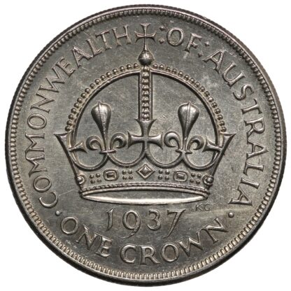 Australia 1937 Crown George VI Sterling Silver Coin - Image 3