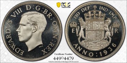 PCGS PR68DC Great Britain "1936" FC17e Edward VIII Silver Fantasy Crown Top Pop - Image 2