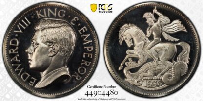 PCGS Graded PR65DCAM Great Britain "1936" FM-2b Edward VIII Silver Fantasy Crown - Image 2