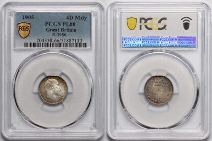 PCGS Graded PL66 Great Britain 1905 Maundy Fourpence 4D Prooflike Silver Coin - Image 2