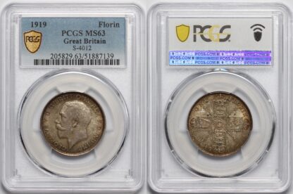 PCGS Graded MS63 Great Britain 1919 Florin S-4012 Uncirculated Silver Coin - Image 2