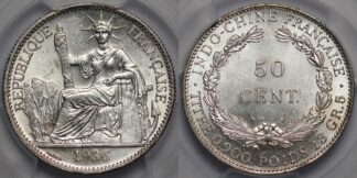 French Indo China 1936 50C PCGS MS62