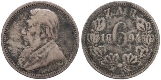 South Africa 1894 Sixpence