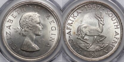 South Africa 1957 5 Shillings PCGS MS63