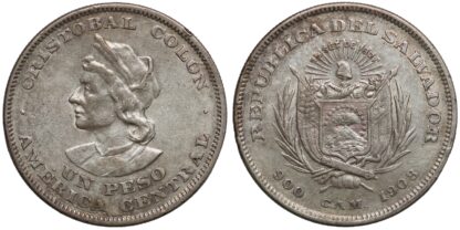 El Salvador 1908 1 Peso