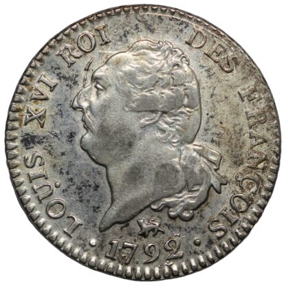 France 1792-A 30 Sols Louis XVI Paris Mint KM# 606.1 World Silver Coin - Image 2