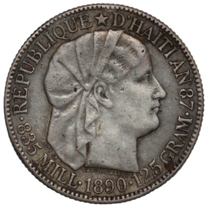 Haiti 1890 50 Centimes KM# 47 World Silver Coin - Key Date - Image 2