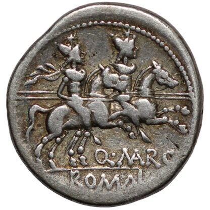Ancient Roman Republican Silver Coin Q. Marcius Libo 148 BC AR Denarius Roma - Image 3