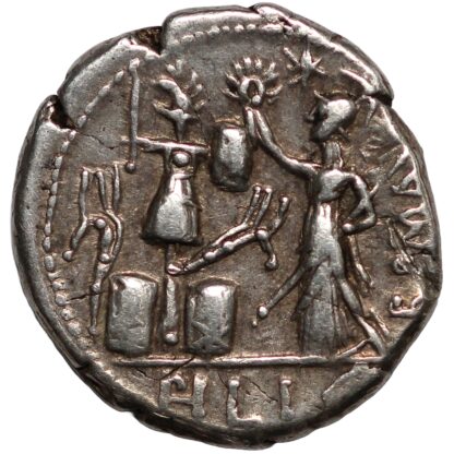 Ancient Roman Republican Silver Coin M. Furius L.f. Philus 120 BC AR Denarius - Image 3